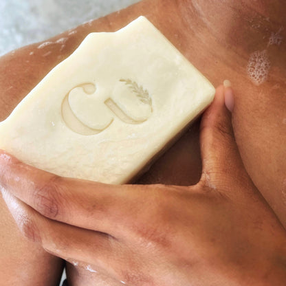 Bathing with eucalyptus mint soap, indulging in its invigorating scent and rejuvenating properties."