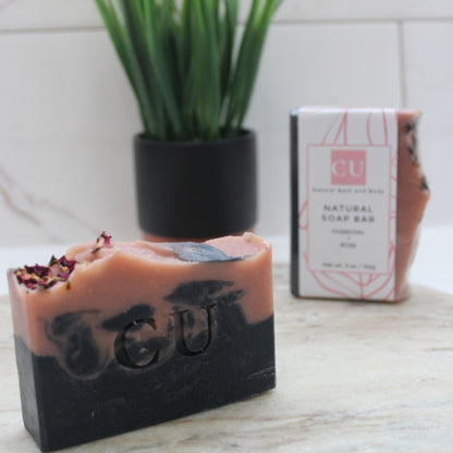 Charcoal and Rose All-Natural Detoxifying  Soap Bar